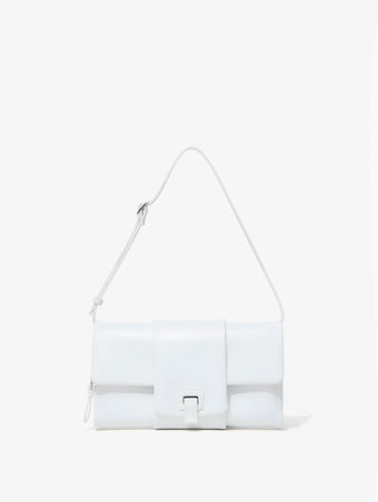 Front image of Flip Shoulder Bag in white