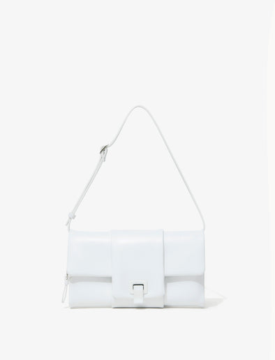 Front image of Flip Shoulder Bag in white