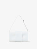 Back image of Flip Shoulder Bag in Optic White with strap