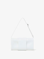 Back image of Flip Shoulder Bag in Optic White with strap