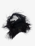 Interior image of Park Shoulder Bag In Black Nylon With Feathers