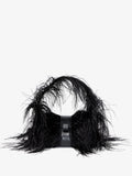 Front image of Park Shoulder Bag In Black Nylon With Feathers