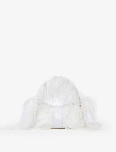Back image of Park Shoulder Bag In Optic White Nylon With Feathers