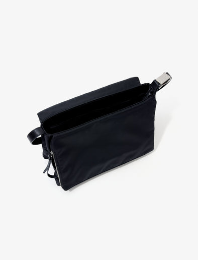 Aerial image of City Messenger Bag in Puffy Nylon in BLACK
