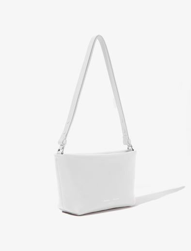 Side image of Bond Bag in Smooth Nappa in WHITE