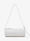 Front image of Silo Bag in Embossed Ostrich Calf in Cream