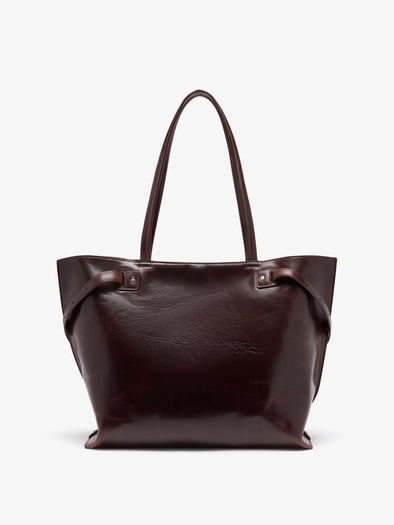 Proenza Schouler Back image of Days Tote in Pull Up Calf Skin in Dark Brown