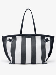 Proenza Schouler front image of Days Carryall in Striped Canvas in black/white