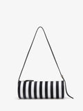 Proenza Schouler front image of Silo Bag in Pieced Stripes in black/white