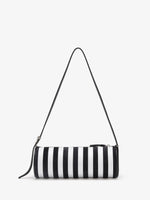 Proenza Schouler back image of Silo Bag in Pieced Stripes in black/white