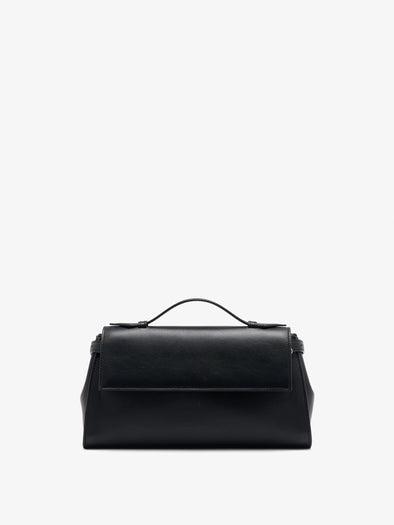 Proenza Schouler Front image of Tate Clutch with Strap in Smooth Calf in Black