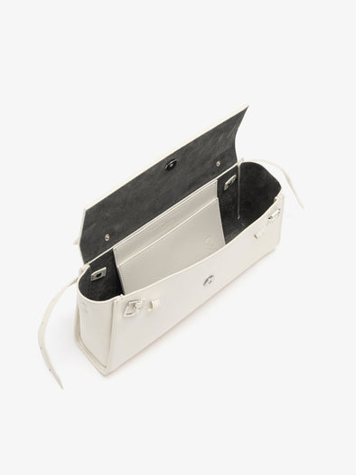 Proenza Schouler Aerial image of Tate Clutch with Strap in Smooth Calf in Soft White