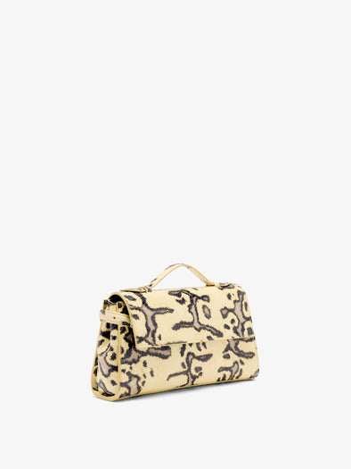 Proenza Schouler Side image of Tate Clutch with Strap in Ball Python in Resin Multi