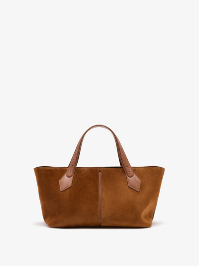 Proenza Schouler Back image of East West Chelsea Tote in Soft Suede in Saddle