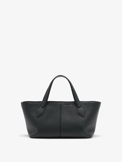 Proenza Schouler Front image of East West Chelsea Tote in Pebbled Calf in Black
