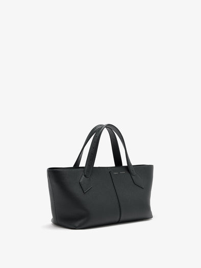 Proenza Schouler Side image of East West Chelsea Tote in Pebbled Calf in Black