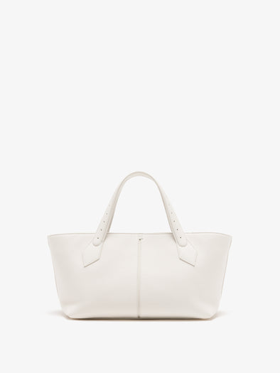 Proenza Schouler Back image of East West Chelsea Tote in Pebbled Calf in Soft White