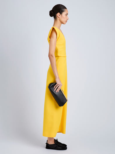 Proenza Schouler Image of model wearing Armory Clutch in Nappa Plonge in Black