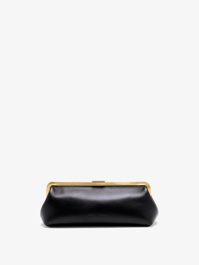 Proenza Schouler Front image of Armory Clutch in Nappa Plonge in Black