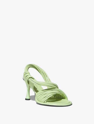 Front 3/4 image of PIPE SLINGBACK SANDALS - 90mm in Light/Pastel Green
