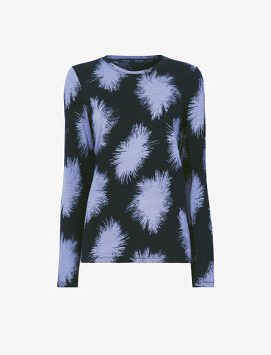 Proenza Schouler flat image of Feather Dot Print T-Shirt in periwinkle