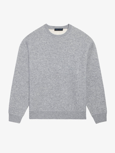 Proenza Schouler Still Life image of Zach Sweater in Double Face in Heather Gray