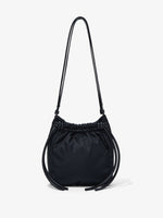 Front image of Nylon Drawstring Pouch in BLACK