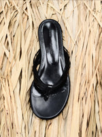 Aerial view of Cable Thong Sandals in Black