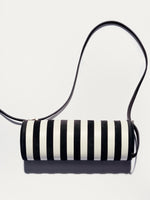 Front image of Silo Bag in Pieced Stripes in Black/White