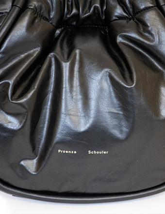 Cropped image of Puffy Ruched Tote in black