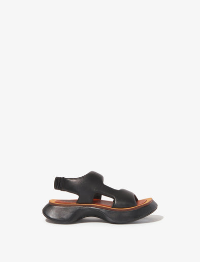 Proenza Schouler Side image of Leather Rec Sandals in black