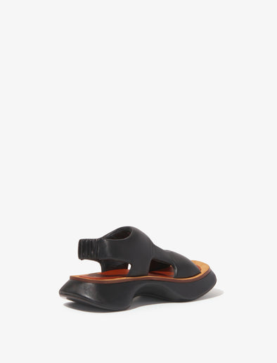 Proenza Schouler Back 3/4 image of Leather Rec Sandals in black