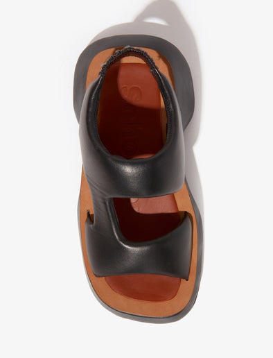 Proenza Schouler Aerial image of Leather Rec Sandals in black