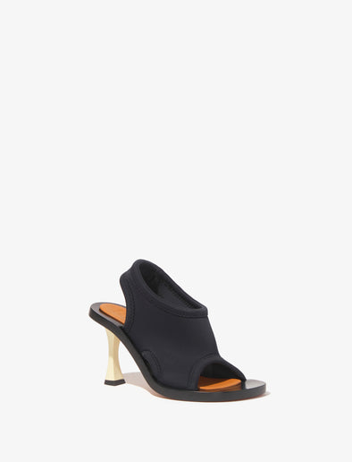 Front 3/4 image of Stretch Ledge Sandals in BLACK
