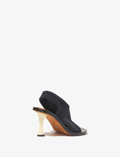 Back 3/4 image of Stretch Ledge Sandals in BLACK