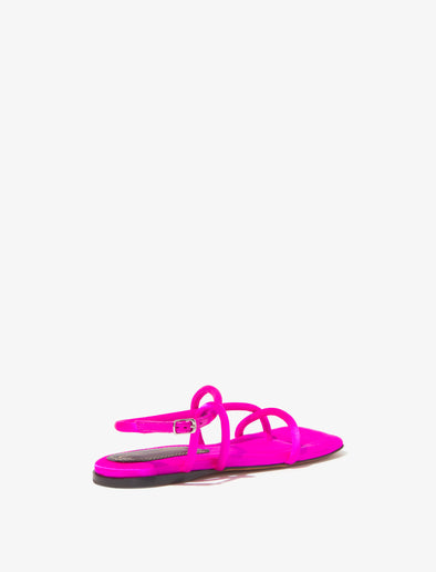Back 3/4 image of Square Strappy Sandals in FUSCHIA
