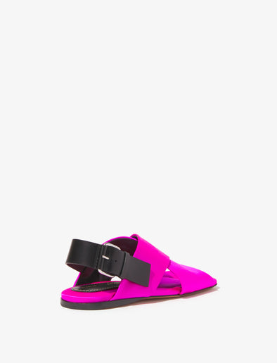 Back 3/4 image of Square Crossover Sandals in FUSCHIA