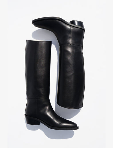 Proenza Schouler aerial image of pai of Bronco Knee High Boots in black