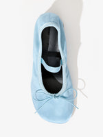 Aerial image of Glove Mary Jane Ballet Pumps in Satin in PALE BLUE
