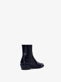 Back 3/4 image of Bronco Ankle Boots in Brushed Calf in black
