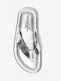 Aerial image of Cooper Flip Flop Sandals in Crinkled Metallic in SILVER