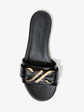 Aerial image of Monogram Slide Sandals in BLACK