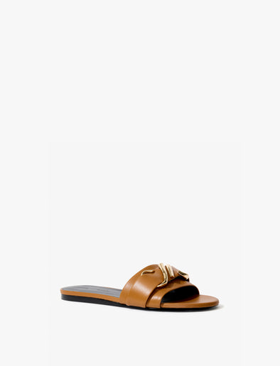 3/4 Front image of Monogram Slide Sandals in TERRACOTTA