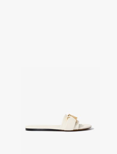 Side image of Monogram Slide Sandals in CREAM