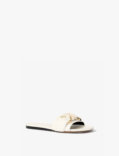 3/4 Front image of Monogram Slide Sandals in CREAM