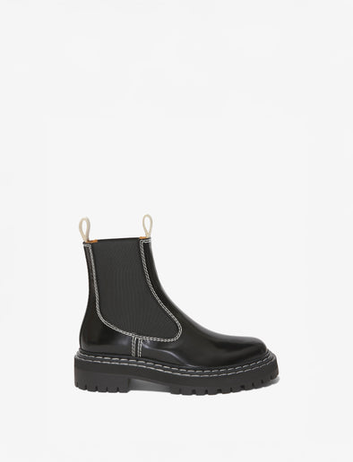 Proenza Schouler side image of Lug Sole Chelsea Boots in black