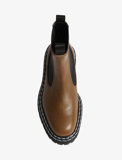 Proenza Schouler Aerial image of Lug Sole Chelsea Boots in khaki