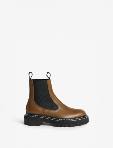 Proenza Schouler Front image of Lug Sole Chelsea Boots in khaki