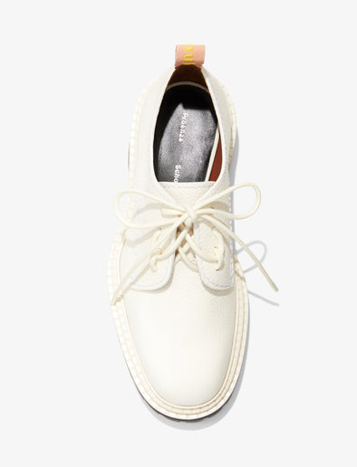 Proenza Schouler Aerial image of lace up loafer in white