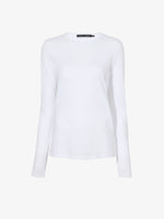 Flat image of Long Sleeve T-Shirt in Tissue Jersey in white